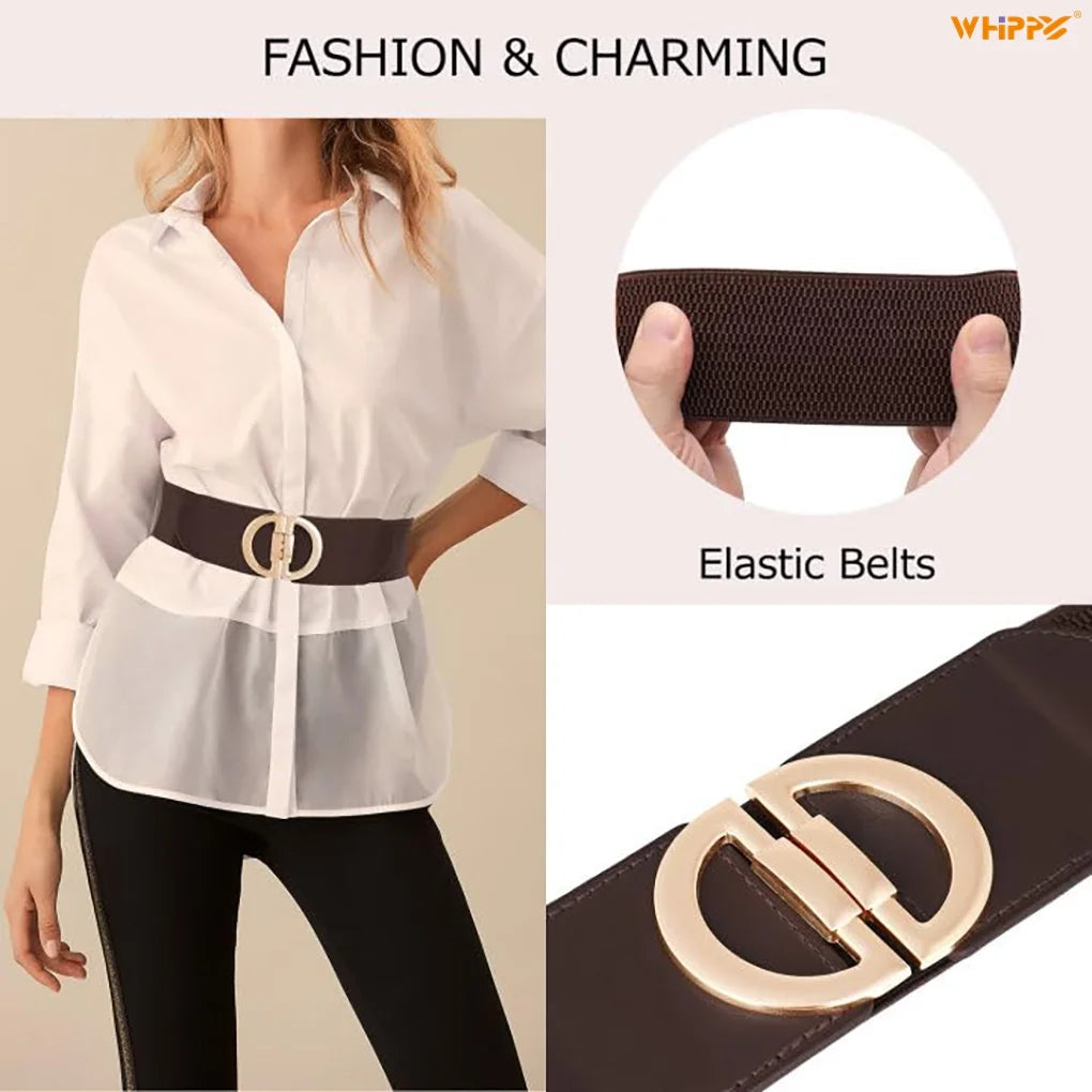 Women'S Wide Elastic Belts for Dresses Stretch Ladies Belts