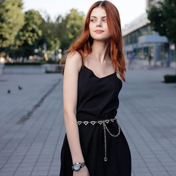 Waist Chains Belts for Ladies - Rhinestone Gold Silver Chain Belts for Dresses