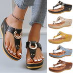 Mid-Wedge Women Orthopedic Sandals Casual Flat Shoes Flip Flops Ladies Anti-Slip