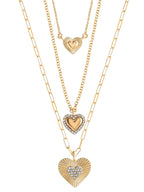 Fashion Gold Metal Layer Heart Necklace