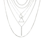 Triangle Bar Pendant Multilayer Women'S Necklace