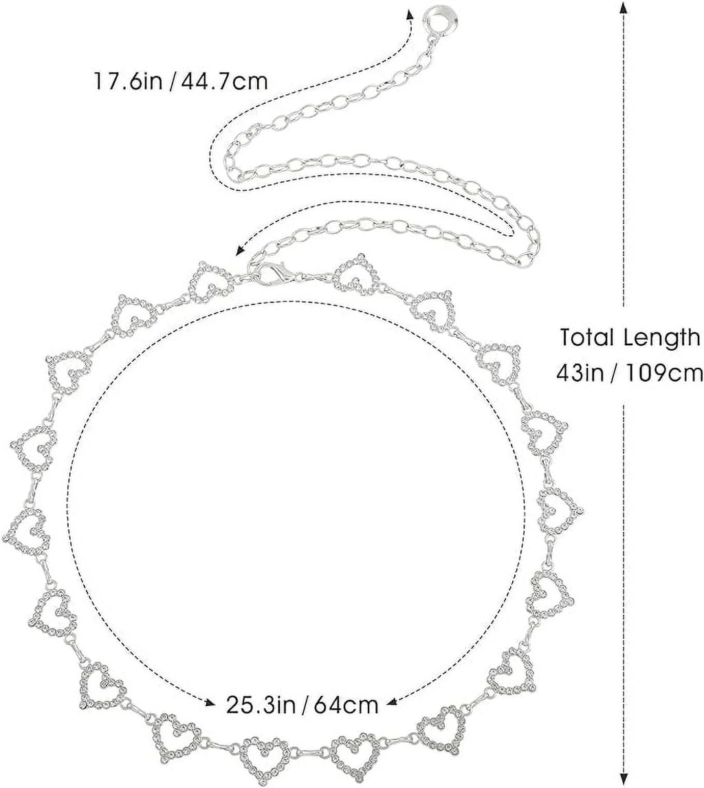 Waist Chains Belts for Women - Rhinestone Gold Silver Chain Belts for Dresses