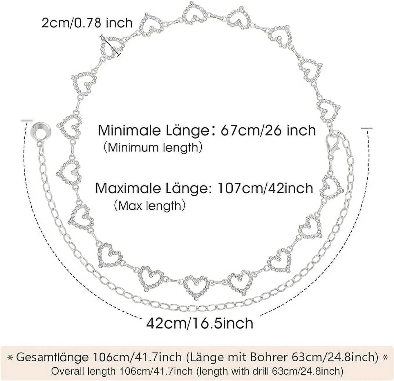 Waist Chains Belts for Women - Rhinestone Gold Silver Chain Belts for Dresses