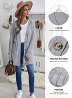 Womens Gray Sweater Fall Winter Cardigans for Women Ligghtweight Cardigan for Women