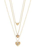 Fashion Gold Metal Layer Heart Necklace