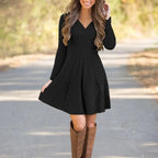 Spring Knit Sweater Dress Women V-Neck 2023 Sexy Long Sleeve Loose Party Work Haikyuu Francais Autumn Vestidos Streetwear Jumper