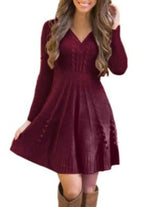 Spring Knit Sweater Dress Women V-Neck 2023 Sexy Long Sleeve Loose Party Work Haikyuu Francais Autumn Vestidos Streetwear Jumper