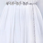 1Pc Fashionable Silvery Butterfly Belts for Woman Smooth Metal Chain Belts Summer Dress Belts
