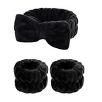 3Pcs Wash Face Wristband Headband Set Skin Care Spa Water Absorption Wristbands Women Girls Sweatbands Bathroom Accessories