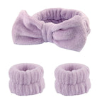 3Pcs Wash Face Wristband Headband Set Skin Care Spa Water Absorption Wristbands Women Girls Sweatbands Bathroom Accessories