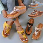Mid-Wedge Women Orthopedic Sandals Casual Flat Shoes Flip Flops Ladies Anti-Slip