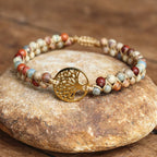 4Mm Beads Handmade Bracelet Tree of Life Charm Bracelets African Japser String Braided Bracelets Yoga Friendship Lover Bracelet