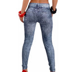 Women Leggings Denim Jeans Pants with Pocket Slim Leggings Women Fitness Blue Black Leggins