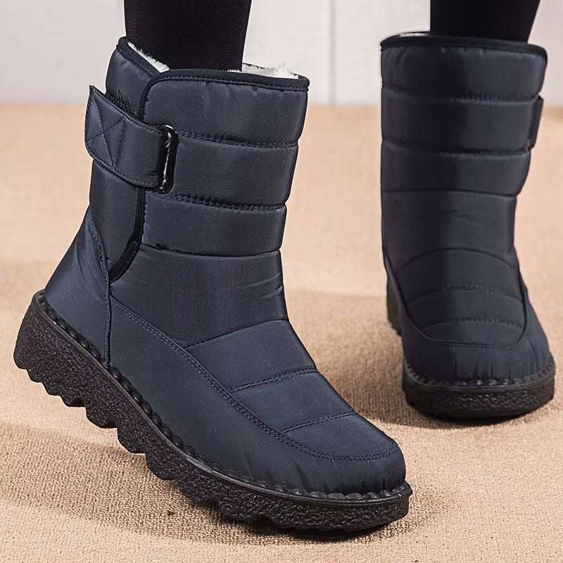 Snow Women'S Boots Fashion Woman Shoes Platform Shoes Woman New Waterproof Mid High Boots Flat Winter Boots Women Botas Mujer