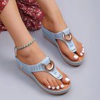 Mid-Wedge Women Orthopedic Sandals Casual Flat Shoes Flip Flops Ladies Anti-Slip