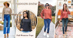 Blouses for Women Dressy Puff Sleeve Tunic Tops Casual Fall Shirts