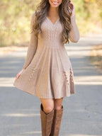 Spring Knit Sweater Dress Women V-Neck 2023 Sexy Long Sleeve Loose Party Work Haikyuu Francais Autumn Vestidos Streetwear Jumper