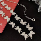 1Pc Fashionable Silvery Butterfly Belts for Woman Smooth Metal Chain Belts Summer Dress Belts