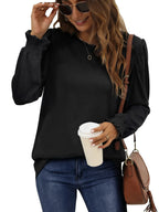 Blouses for Women Dressy Puff Sleeve Tunic Tops Casual Fall Shirts