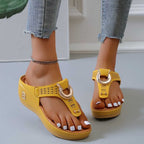 Mid-Wedge Women Orthopedic Sandals Casual Flat Shoes Flip Flops Ladies Anti-Slip