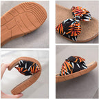 Womens Cozy Indoor Cotton Flax Home Slippers Non-Slip Casual Sandals