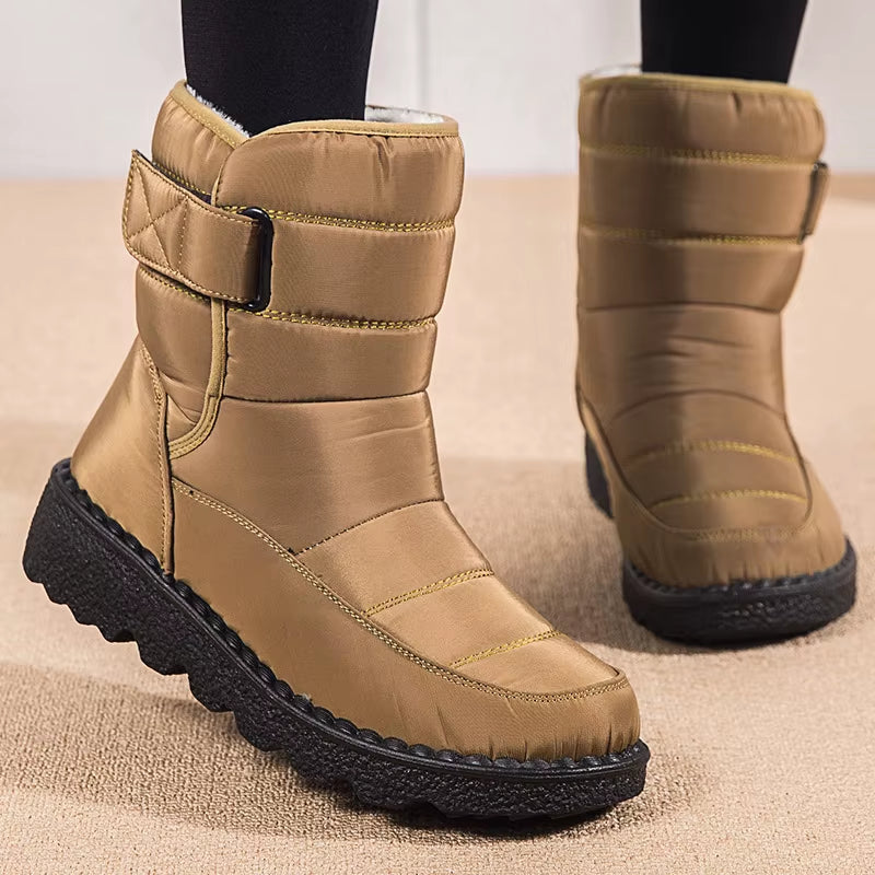 Snow Women'S Boots Fashion Woman Shoes Platform Shoes Woman New Waterproof Mid High Boots Flat Winter Boots Women Botas Mujer