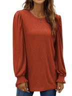 Blouses for Women Dressy Puff Sleeve Tunic Tops Casual Fall Shirts