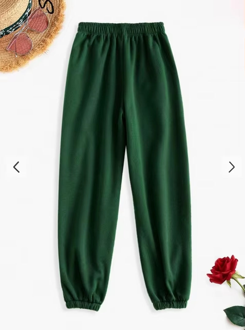 Comfortable High Waist Sweatpants for Women Stretchy and Soft Everyday Pants with Elastic Waistband