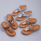 Mid-Wedge Women Orthopedic Sandals Casual Flat Shoes Flip Flops Ladies Anti-Slip