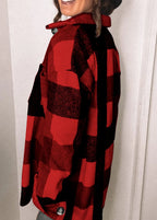 Womens Plaid Shirts Flannel Shacket Jacket Long Sleeve Button down Boyfriend Shirt Coats