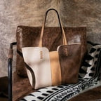 Women'S Oversized Hobo Tote Shoulder Satchel Bag, Orange Coffee