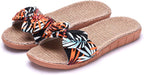 Womens Cozy Indoor Cotton Flax Home Slippers Non-Slip Casual Sandals