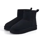 Smile Winter Trendy Snow Boots Women Warm Plush Snow Boots Waterproof and Non-Slip Mid-Top Thick Sole Snow Boots Fashion Boots