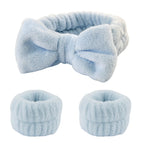 3Pcs Wash Face Wristband Headband Set Skin Care Spa Water Absorption Wristbands Women Girls Sweatbands Bathroom Accessories