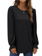 Blouses for Women Dressy Puff Sleeve Tunic Tops Casual Fall Shirts