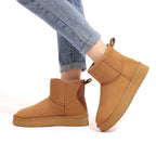 Smile Winter Trendy Snow Boots Women Warm Plush Snow Boots Waterproof and Non-Slip Mid-Top Thick Sole Snow Boots Fashion Boots