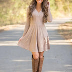 Spring Knit Sweater Dress Women V-Neck 2023 Sexy Long Sleeve Loose Party Work Haikyuu Francais Autumn Vestidos Streetwear Jumper
