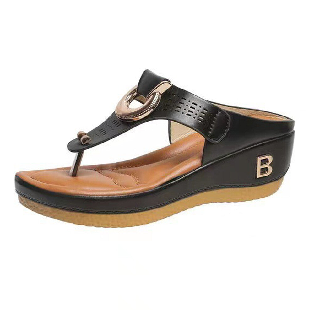 Mid-Wedge Women Orthopedic Sandals Casual Flat Shoes Flip Flops Ladies Anti-Slip