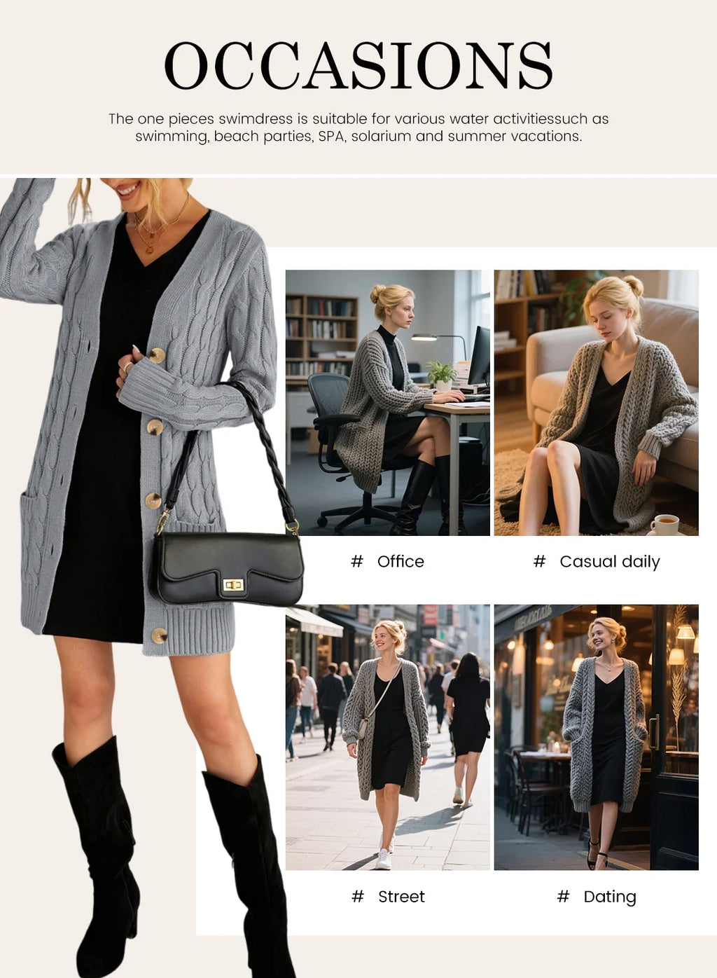 Womens Gray Sweater Fall Winter Cardigans for Women Ligghtweight Cardigan for Women