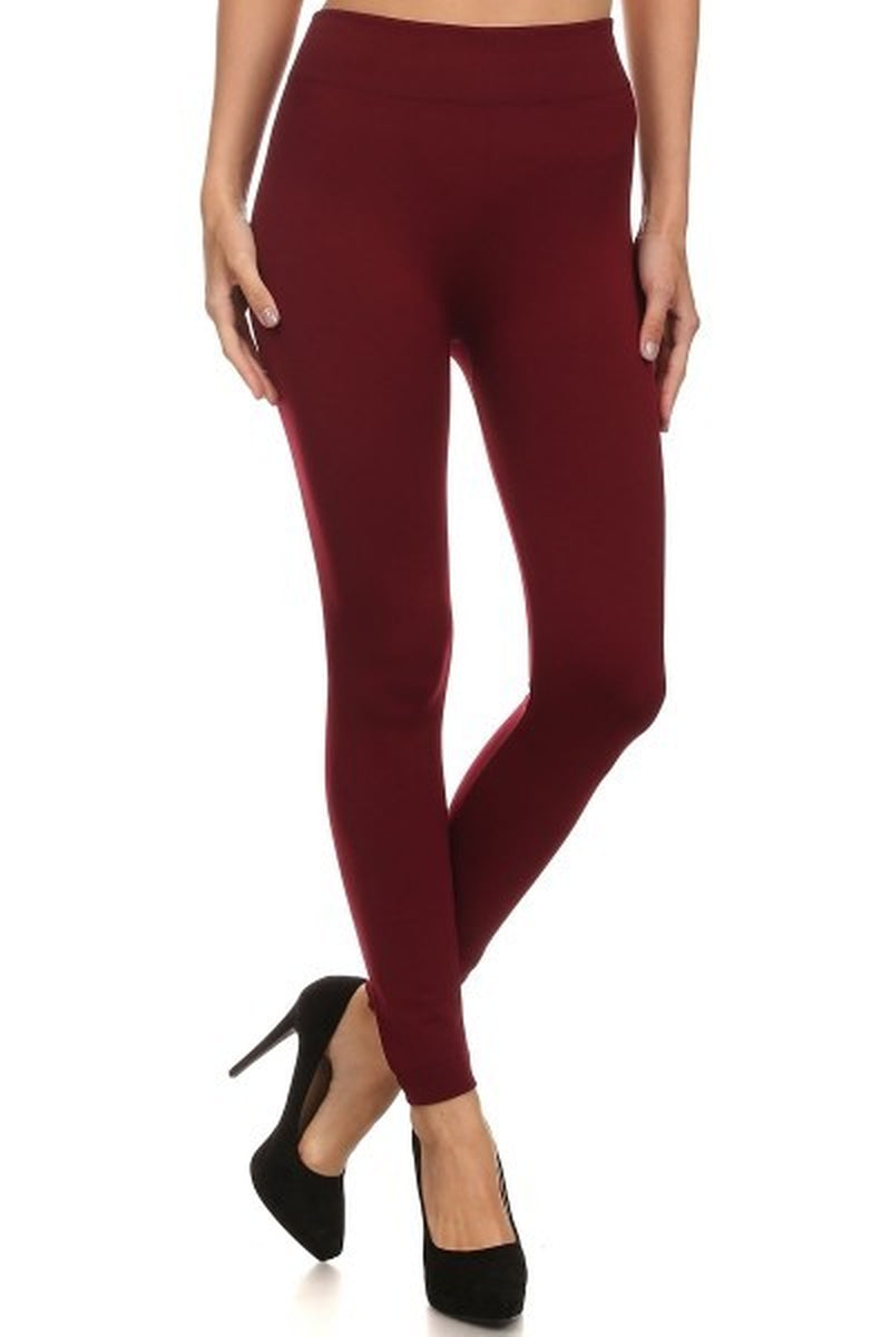 Warm FLEECE LINED LEGGINGS Thick Thermal Solid High Waisted Winter