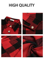Womens Plaid Shirts Flannel Shacket Jacket Long Sleeve Button down Boyfriend Shirt Coats