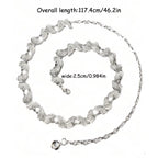 1Pc Fashionable Silvery Butterfly Belts for Woman Smooth Metal Chain Belts Summer Dress Belts