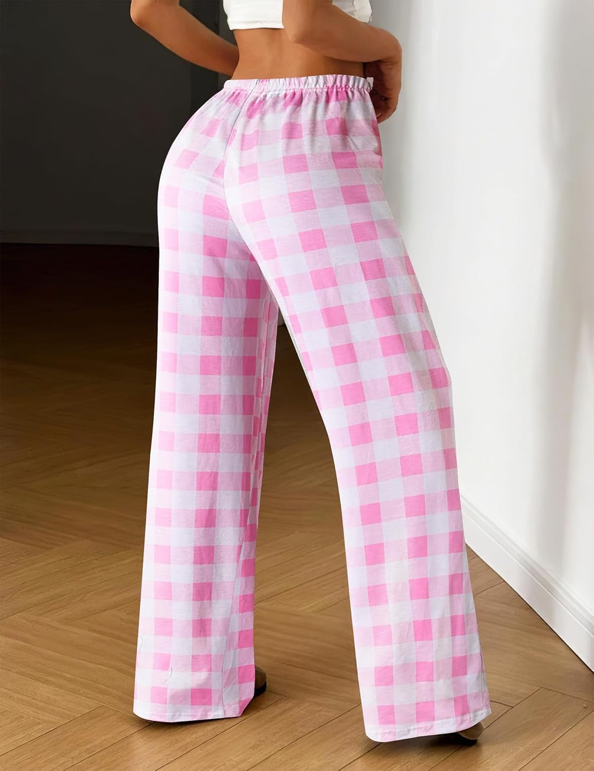 Women Pajama Pants Comfy Pj Bottom with Pockets Stretch Plaid Sleepwear