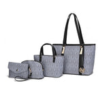 Marimar Women'S Tote Bag with Pouch and Wristlet, Signature 4 Piece Set by Mia K - Grey